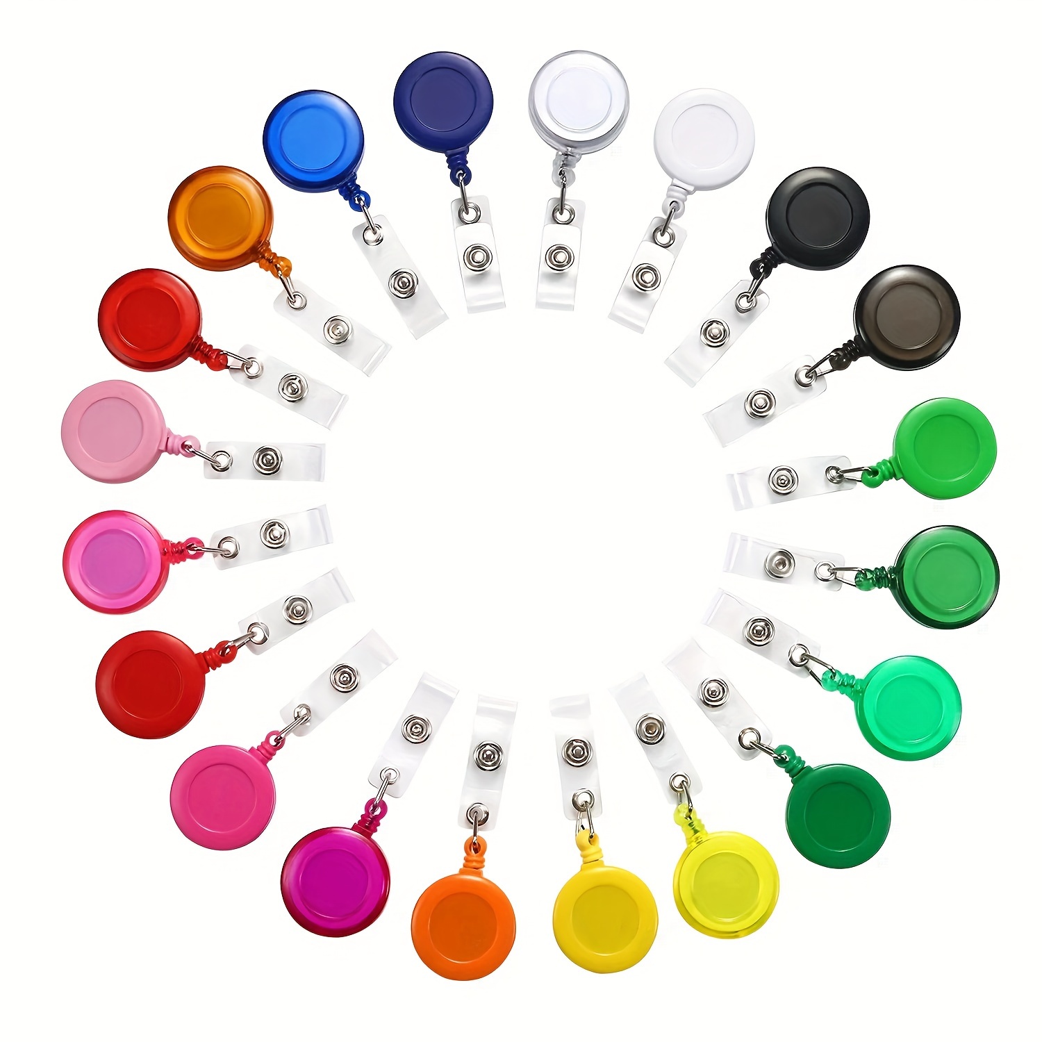 

Flongo 20pcs Clip On Retractable Badge Holder Id Name Reel Card Holders For Nurse Doctor Office Staff