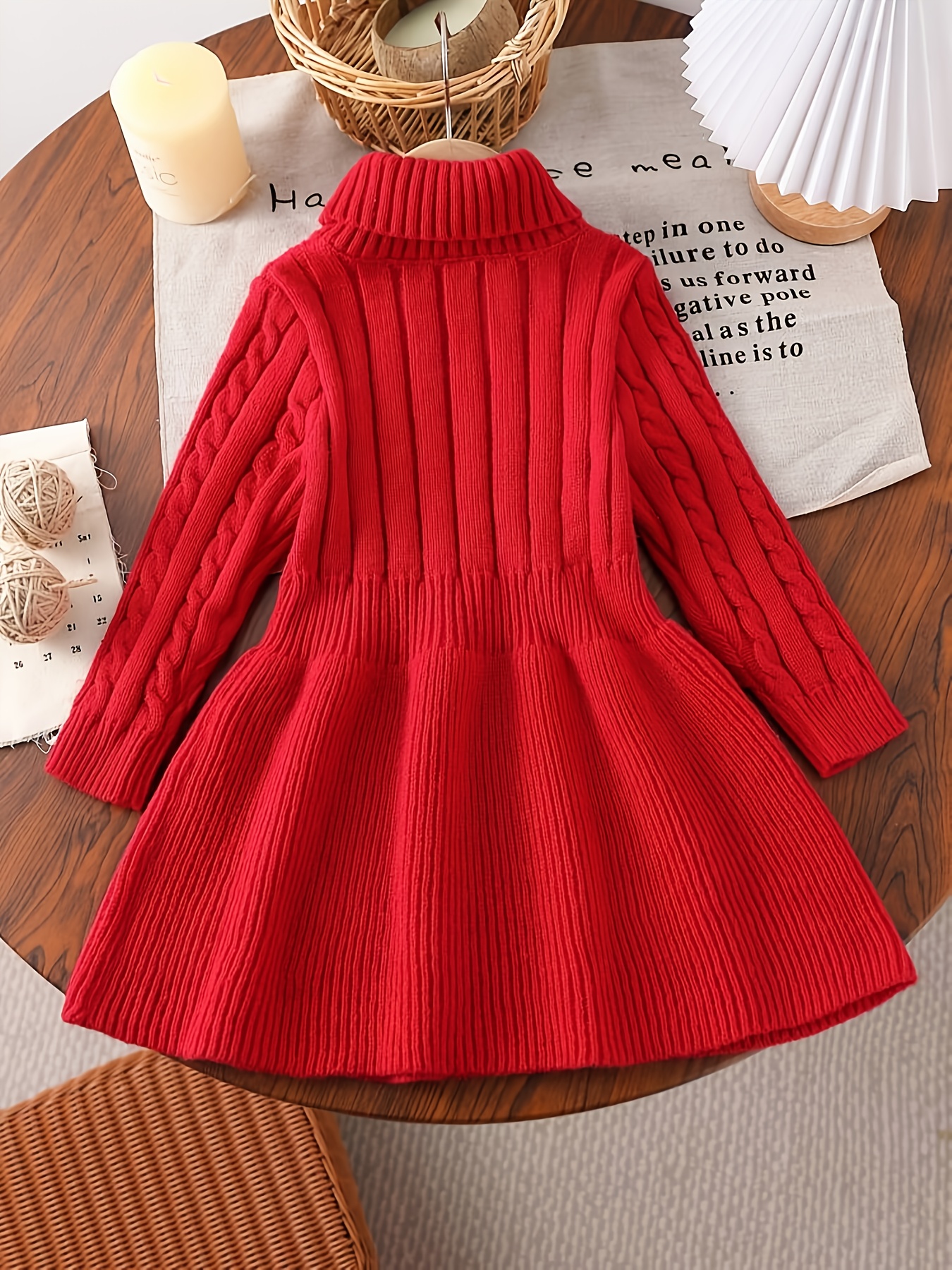 Girls' Elegant Christmas Sweater dress Long Formal party outfit color,  Soft Knit fabric for Holiday Photos Everyday Wint