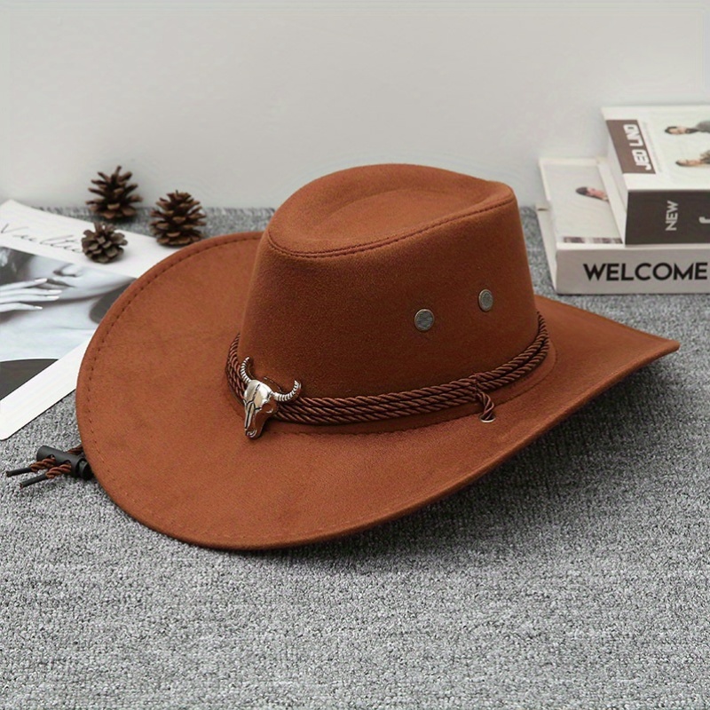 vintage western cowboy hat belt wide brim unisex - Temu display picture 2