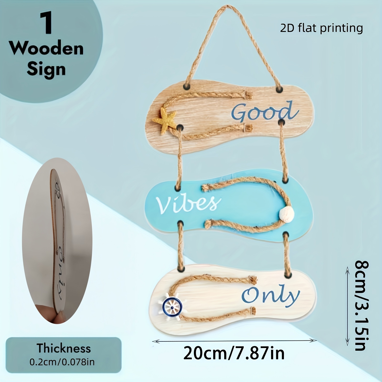 2d flat rustic beach flip flop wall decor nautical hanging Temu