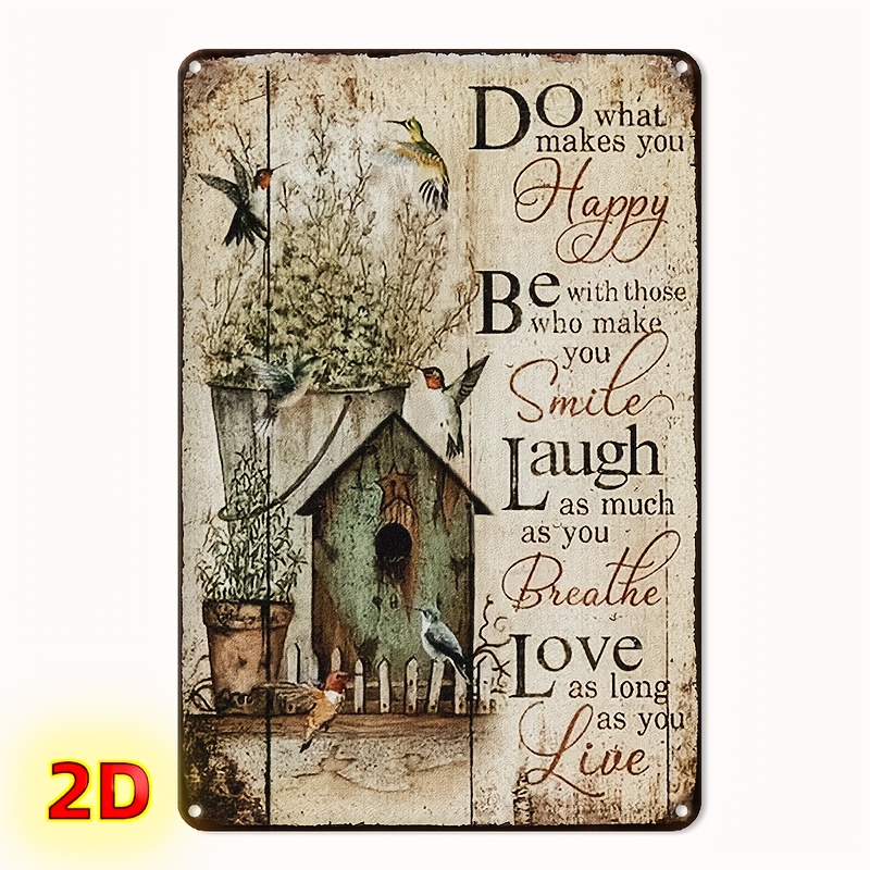 

2d Metal Wall Plaque: "do What " Inspirational Quote - 8x12 Inch For Home, Office, Courtyard, Cafe - Indoor/outdoor Decoration, Room Decor