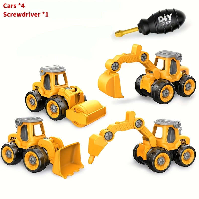 4pcs Construction Vehicle Set with 1 Screwdriver, Children's Assembly and Disassembly Toy Excavator, Detachable and Screw-On Educational Building Blocks for Boys and Toddlers, Christmas Gift, New Year Gift, Birthday Gift for Kids. Some Accessory 7 4pcs Construction Vehicle Set with 1 Screwdriver, Children's Assembly and Disassembly Toy Excavator, Detachable and Screw-On Educational Building Blocks for Boys and Toddlers, Christmas Gift, New Year Gift, Birthday Gift for Kids. Some Accessory - Image 7