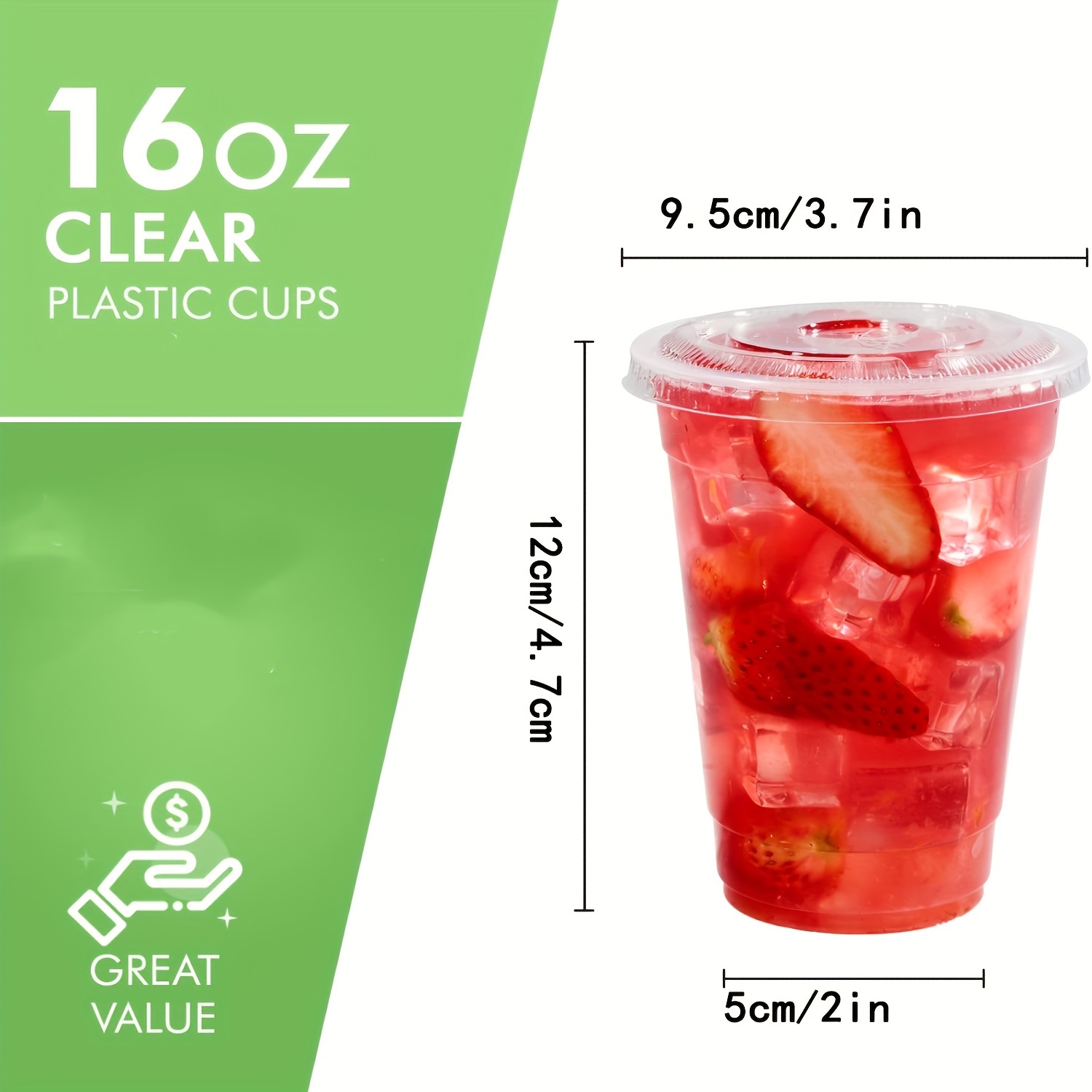 set 30 clear plastic cups 16 ounces complete lids perfect - Temu