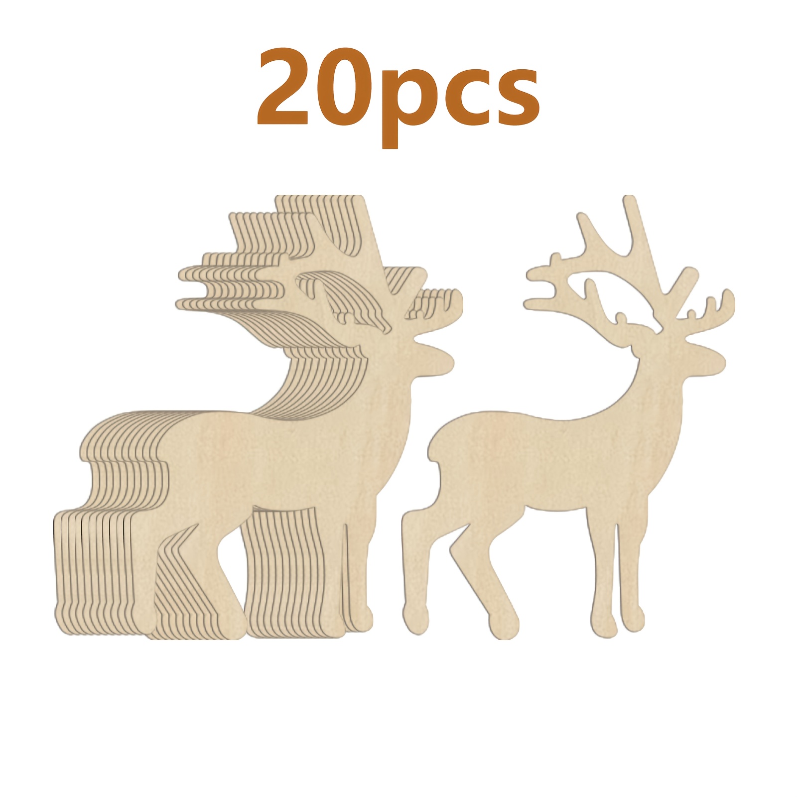 TEMU Blank Wooden Reindeer Shapes, Painting And Decoration, Home Decor, Party Decor, Gifts For , Size 3.9x2.9 Inches, 2mm Thick