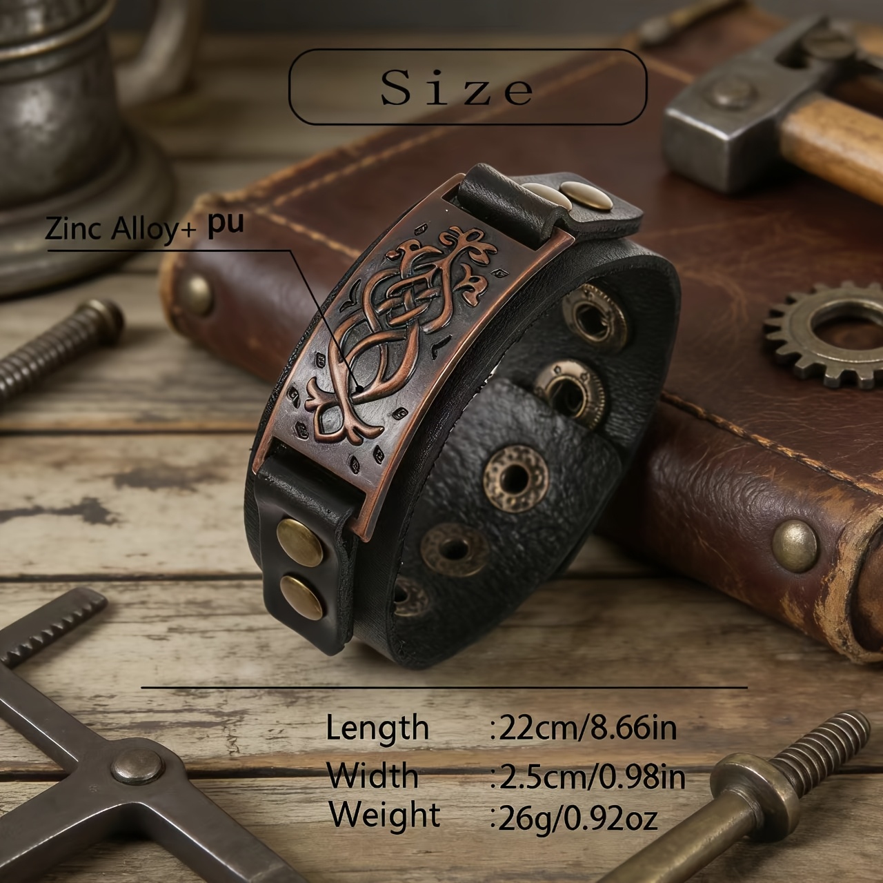 Locomotive Style Retro Punk Bracelet, Versatile Ornament