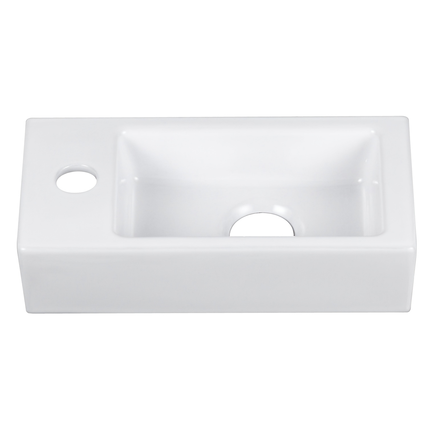 Deervalley Bathroom Basin, Dimensions 37 X 18 X 9 Cm. Rectangular Ceramic Nano-coated Bathroom Basin, Suitable For Bathrooms, Campers, And All Small Spaces