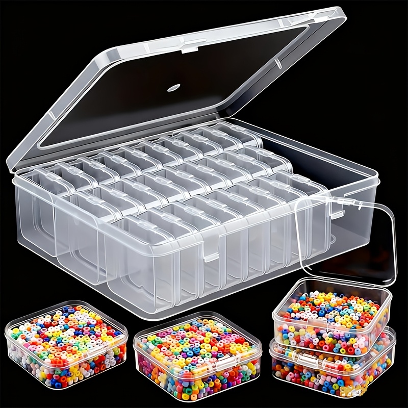 31pcs 30 small boxes 1 large box craft storage box and organizer clear plastic storage box suitable for beads jewelry and crafts durable organizing solution   gift jewelry box