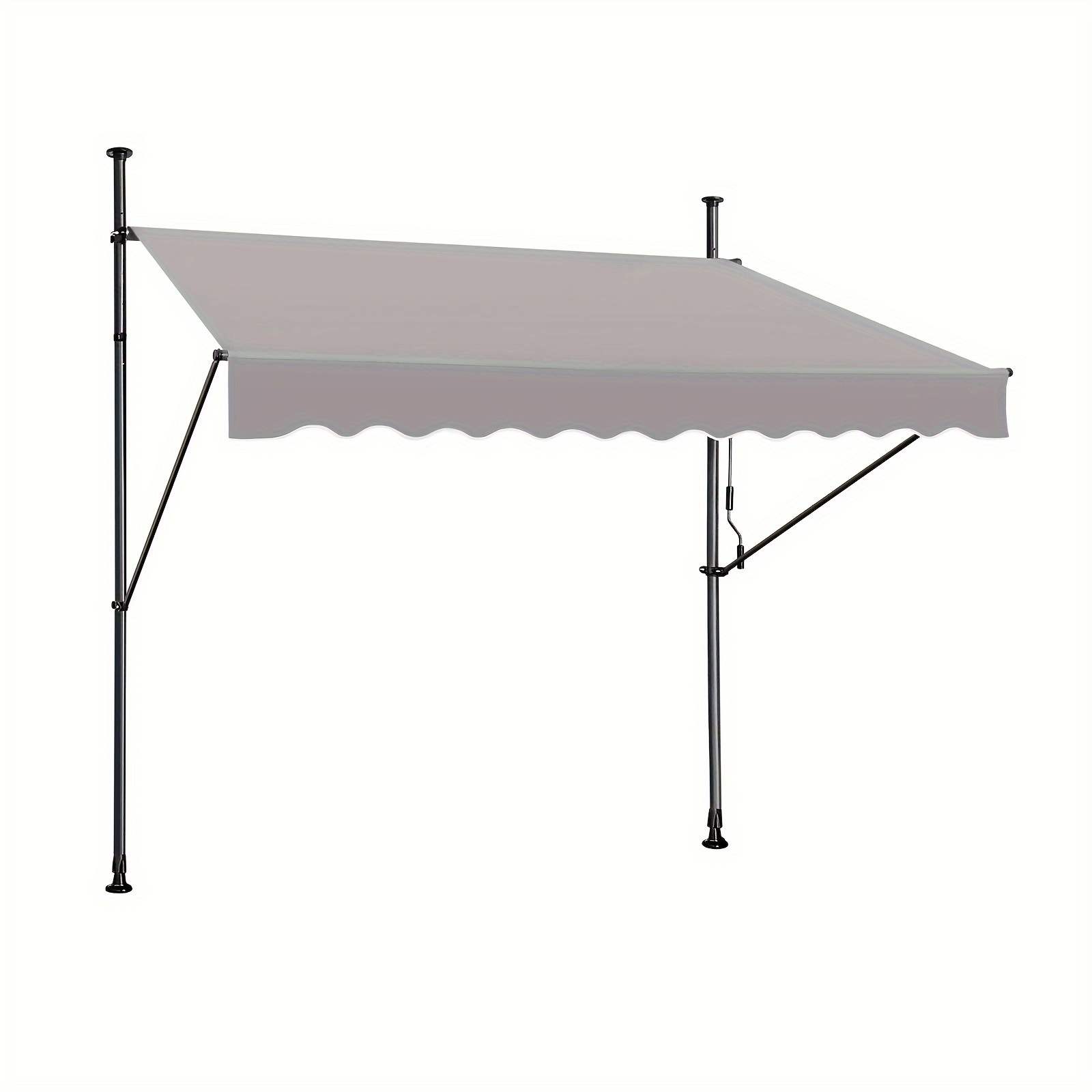E-shop Klemmmarkise mit Kurbel, Breite, 200x120cm/ 250x120cm/ 300x120cm/ 350x120cm Balkonmarkise, Bohrfrei, Verstellbar, UV-Schutz, Dunkelgrau/Hellgrau