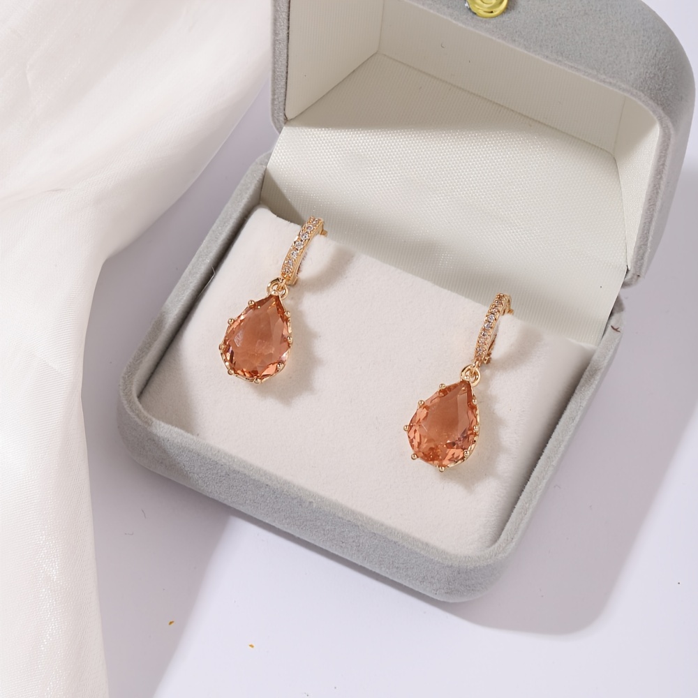 14K Golden Plated Copper Drop & Dangle Earrings with Synthetic Zirconia