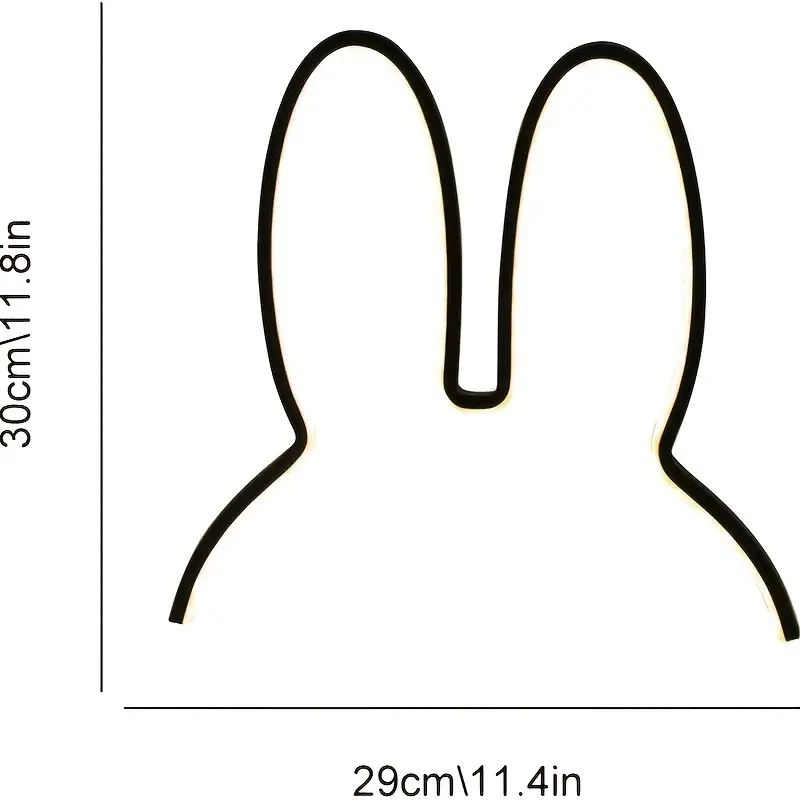 modern adjustable brightness led rabbit night light for kids room usb powered bedside wall table lamp with cute animal silhouette durable plastic switch bedroom decor decor lightweight design decorative lighting childrens decor Product details 3