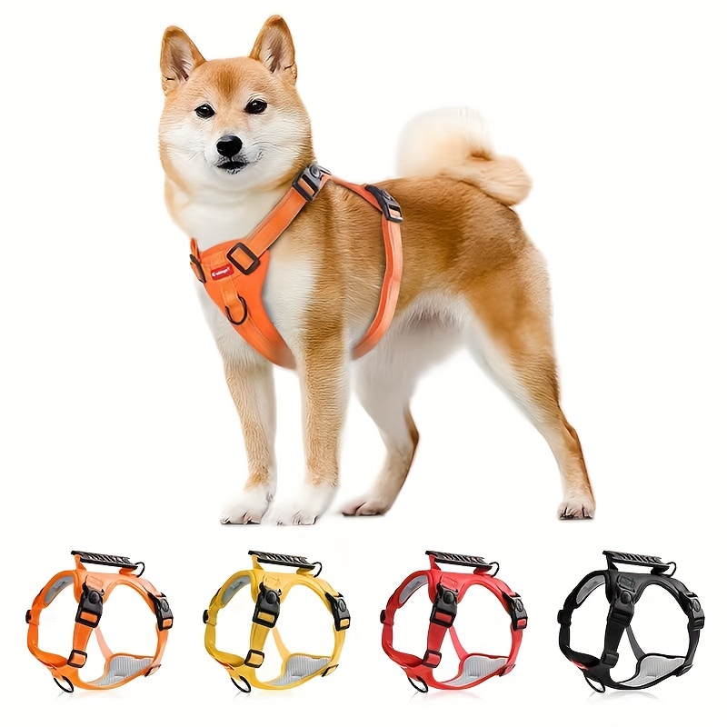 

Adjustable No-pull Pet Harness For Dogs And Cats - Soft Padded Harness With Easy Control Handle For Large Breeds - Prevents Choking And Pulling - Comfortable And Secure Fit