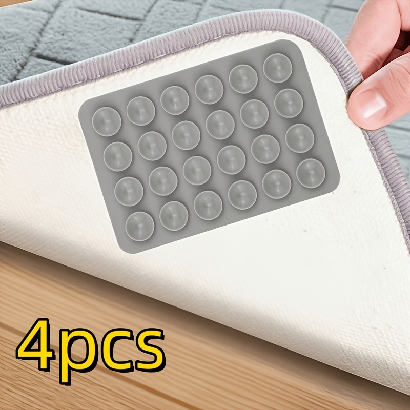 TEMU 4pcs Set Of Reusable Carpet Anti-slip Pads, Easy-to-install Carpet , Preventing Sliding, Curling, And Movement, Durable Floor , Suitable For