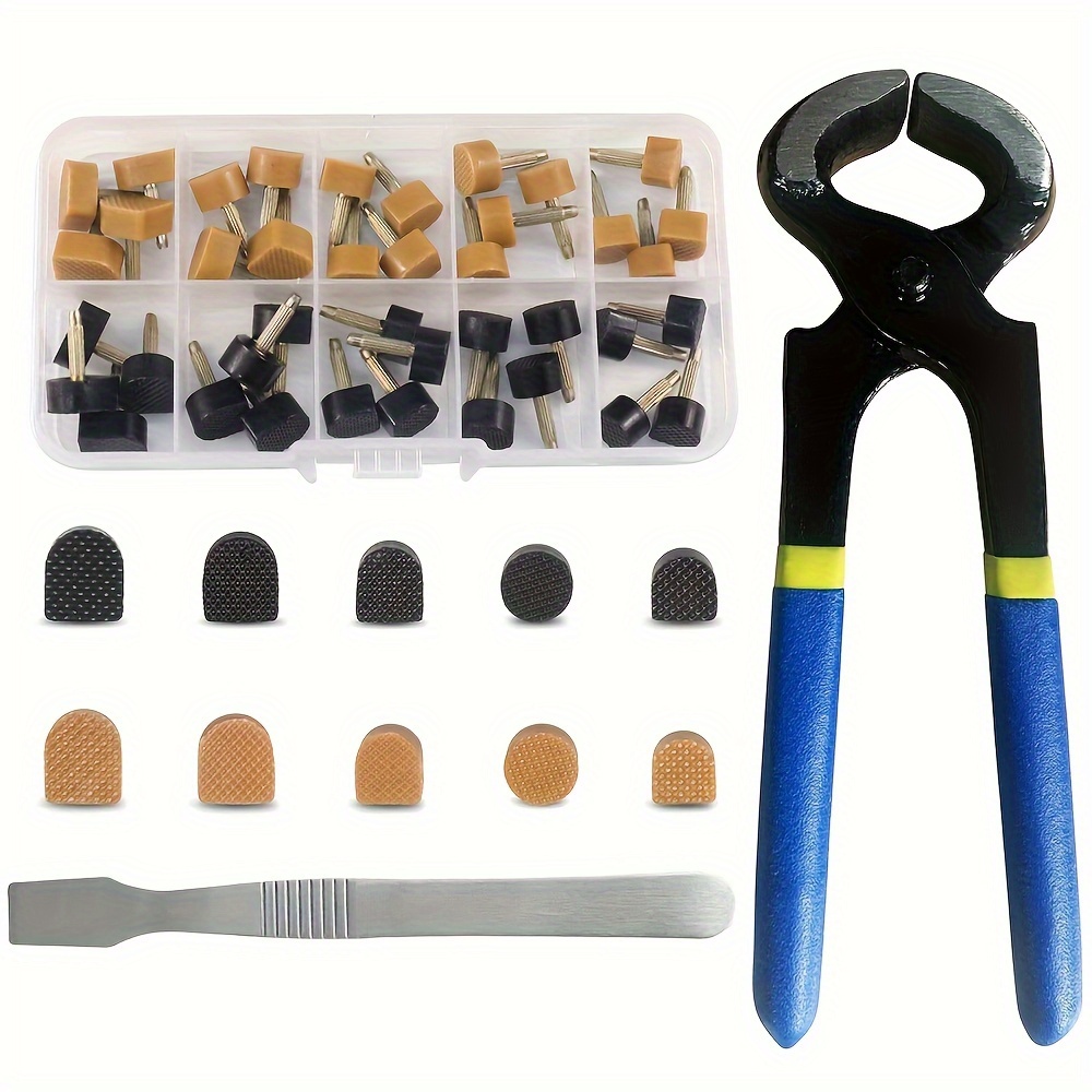 

Heel Replacement Tips, Heel Repair - 20 Heel Caps, 2 Colors, Removal Pliers, Round And U-shaped Heel Repair Kit, Suitable For Women's Shoes, 5 Sizes