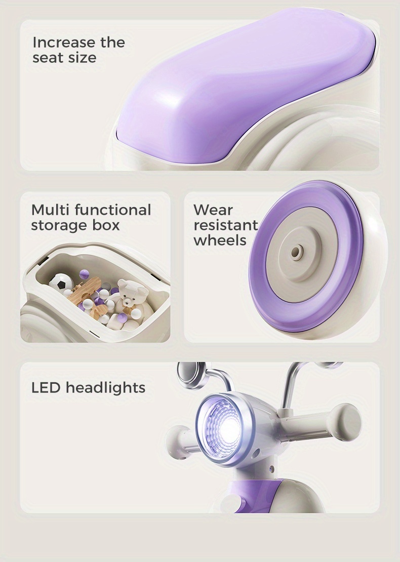 childrens balance scooter with music and lights ride on scooter motorcycle look battery not included Product details 3