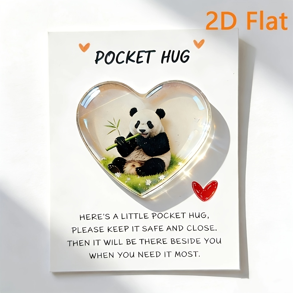 TEMU Carte de vœux Panda Cœur Amusant avec Poche Cœur , Statue Émotionnelle de Cœur, Carte d'Anniversaire Mignonne, Cadeau Commémoratif de la
