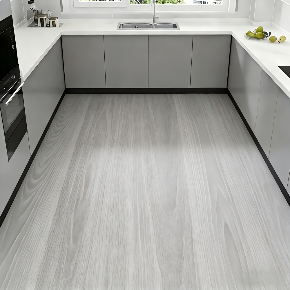 Image of 1 Roll Luxury Retro Wood Grain Floor Sticker - Peel And Stick, Dorm Decoration | , 3d Texture, Ideal For Kitchen, Living Room, Office, Bedroom - Floor Upgrade, Office Flooring, Vinyl Floor