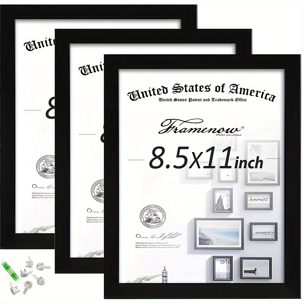 

8.5x11 Picture Frames 3 , Horizontal Or Display, To And Mounting, Of Synthetic And Frame To Display Certificate Or Pictures 8.5x11, . Hanging Included!