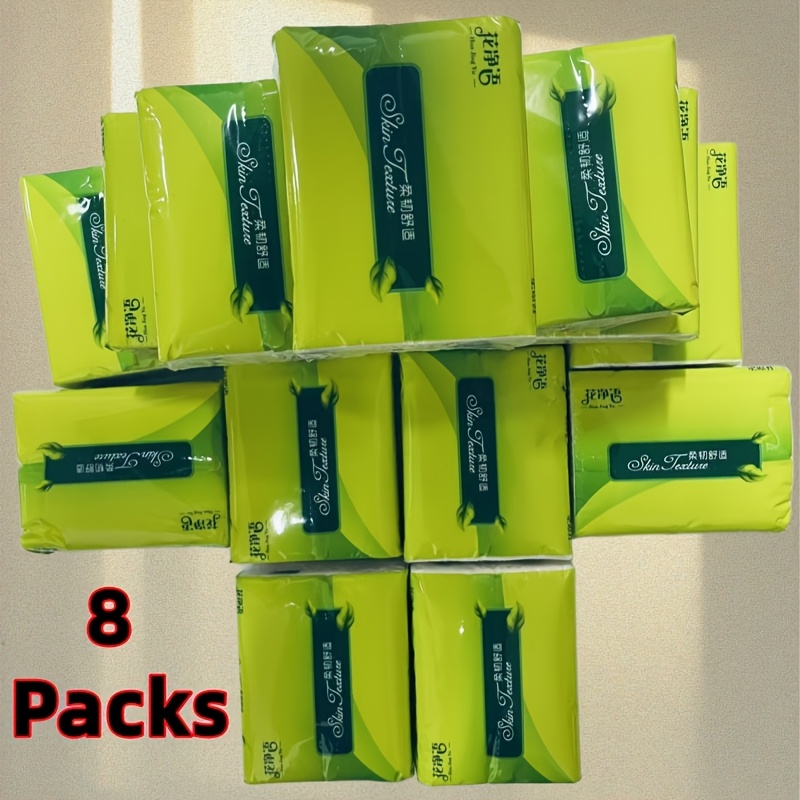 E-shop 8er-Packung Ultraweiche 4-lagige Gesichtstücher - Dick, ca. 250 Blatt pro Packung, farbloses Papier für Hotels, Imbisswagen und Büros