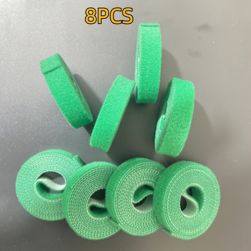 TEMU 8 unidades de reutilizables y ajustables para plantas - Correas de soporte flexibles con verdes para enredaderas, flores, plantas de jardín -