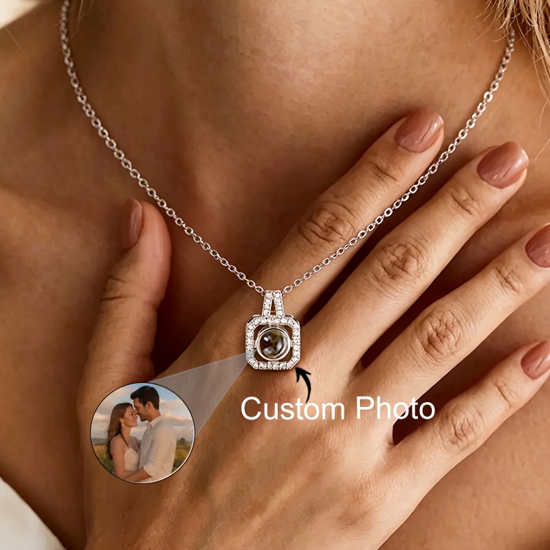 Custom Photo Projection Necklace with Stainless Steel Pendant