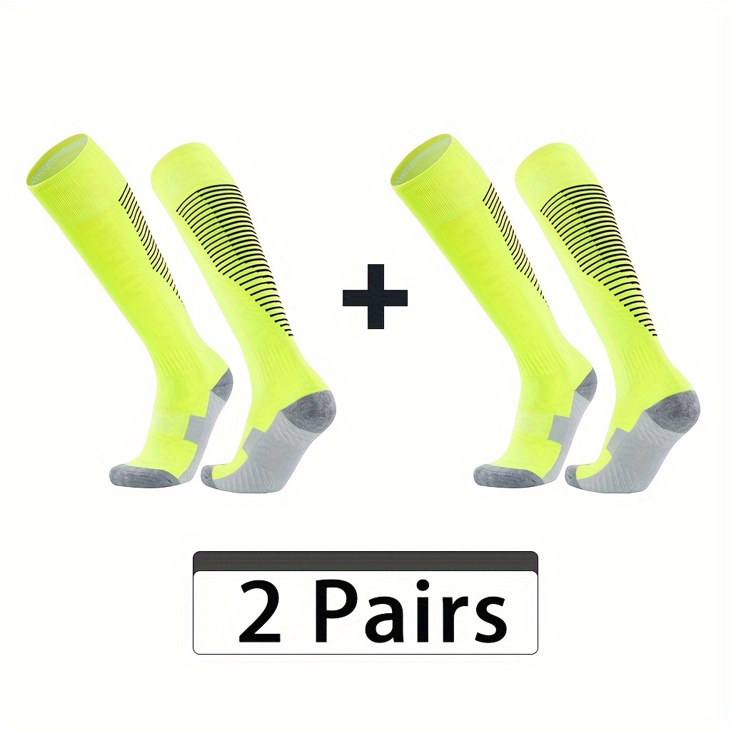 TEMU Of Kid's Professional Football Over The Knee Socks, Breathable Anti-slip Towel Bottom For Outdoor Cycling Climbing Running