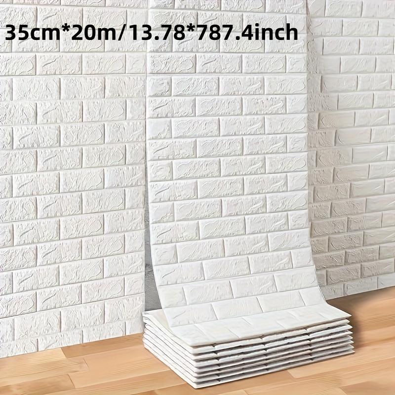 E-shop 20M 3D Ziegel Tapetenaufkleber, Selbstklebende Schaumstoff Wandfliesen, Strukturiertes Design, Wandpaneele für die Hausrenovierung, Abziehen und