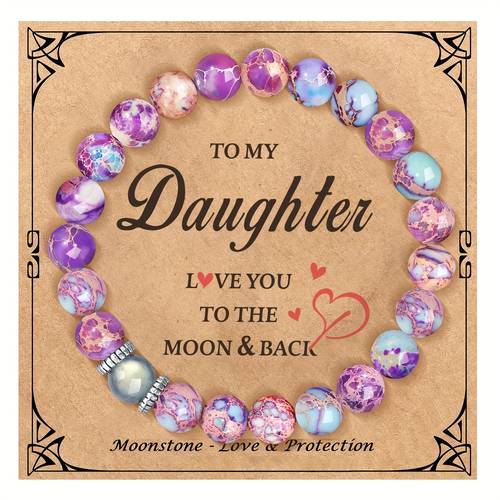 elegant bracelet for daughter colorful imitation gemstone jewelry with gift card birthday christmas easter homecoming gift casual attire easter basket filler