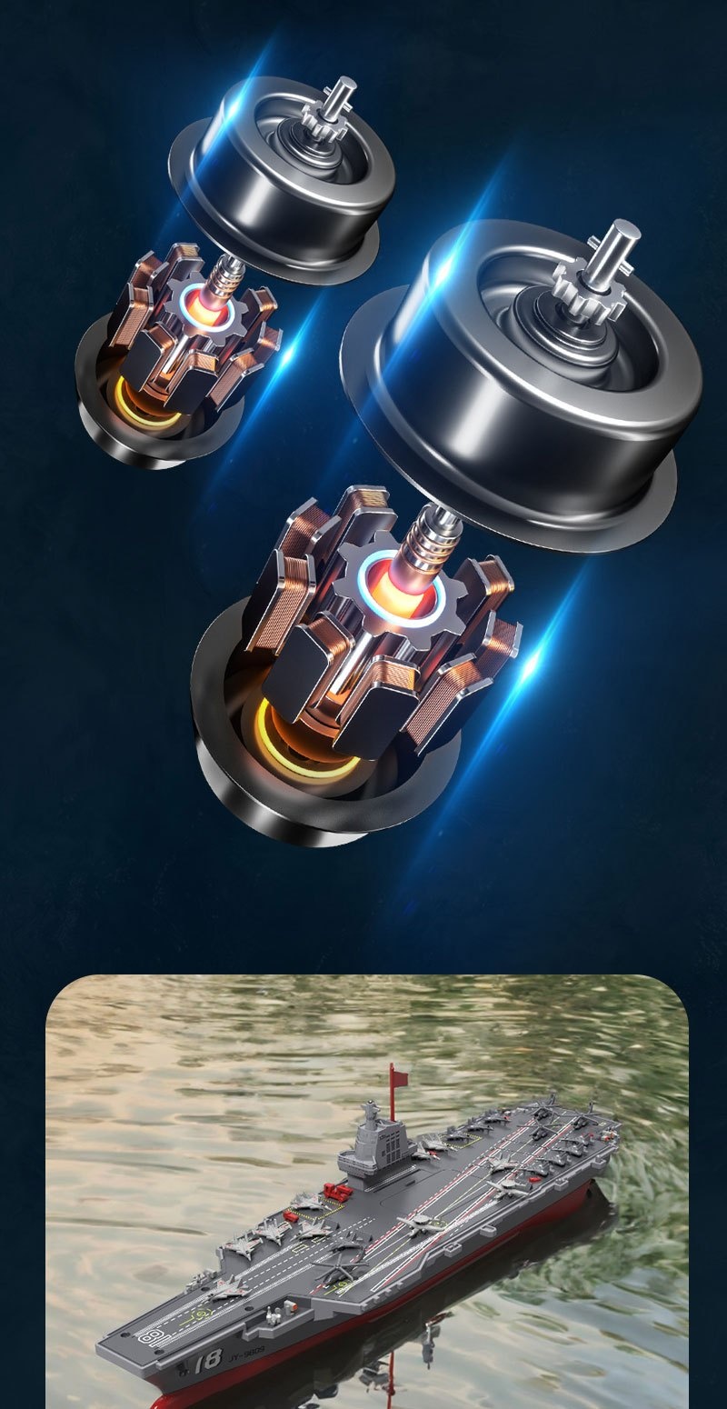 2025 1:48 RC Tactical Carrier Ship - Water-Activated Control with Modular Assembly System & Auto-Sensing Tech, Smart Battery Alert & Interchangeable Parts for Pool/Lake Battles