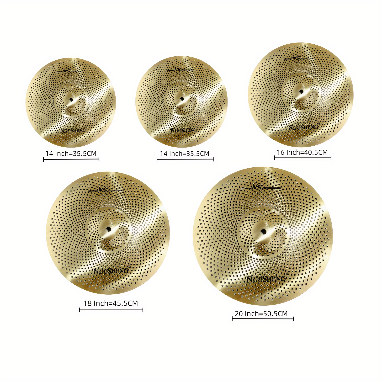 low volume cymbal pack mute cymbal set14 hihat 16 crash 18 - Temu