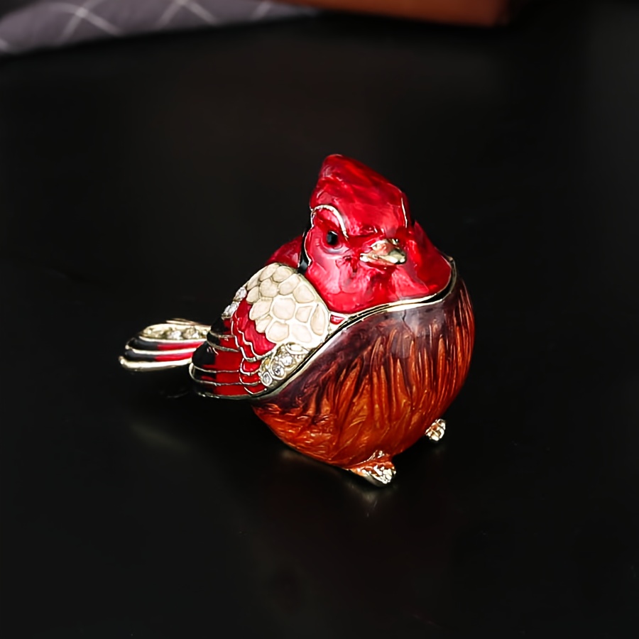 TEMU Hand-painted Bird-shaped Jewelry Box - A Metal Accessory Storage Box With A Vintage Jewelry Design, Perfect For Collectibles And For Home Decor,