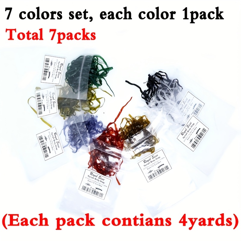E-shop 7er-Set Mehrfarbige Nymphen-Körperwickel 1/8'' Schlanke -Rücken Forellenangeln Synthetisches Fliegenbindematerial für Steinfliegen, , Nymphen