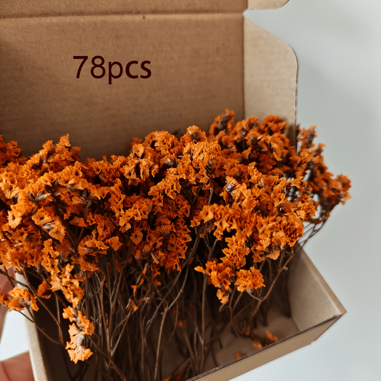 TEMU Bouquet de 78 pièces d'herbe orange artificielle réaliste et de fleurs de ciel étoilé, convient pour les centres de table de mariage, la