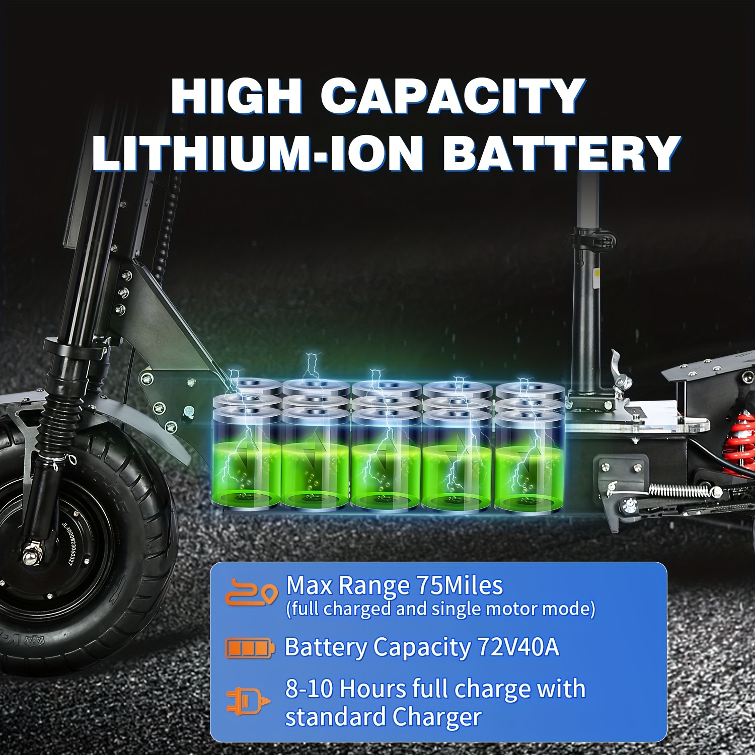 with   shipping high power 72v adult electric scooter features led lights   removable seat dual suspension 13 inch vacuum tyres adult off road electric scooter Product details 2