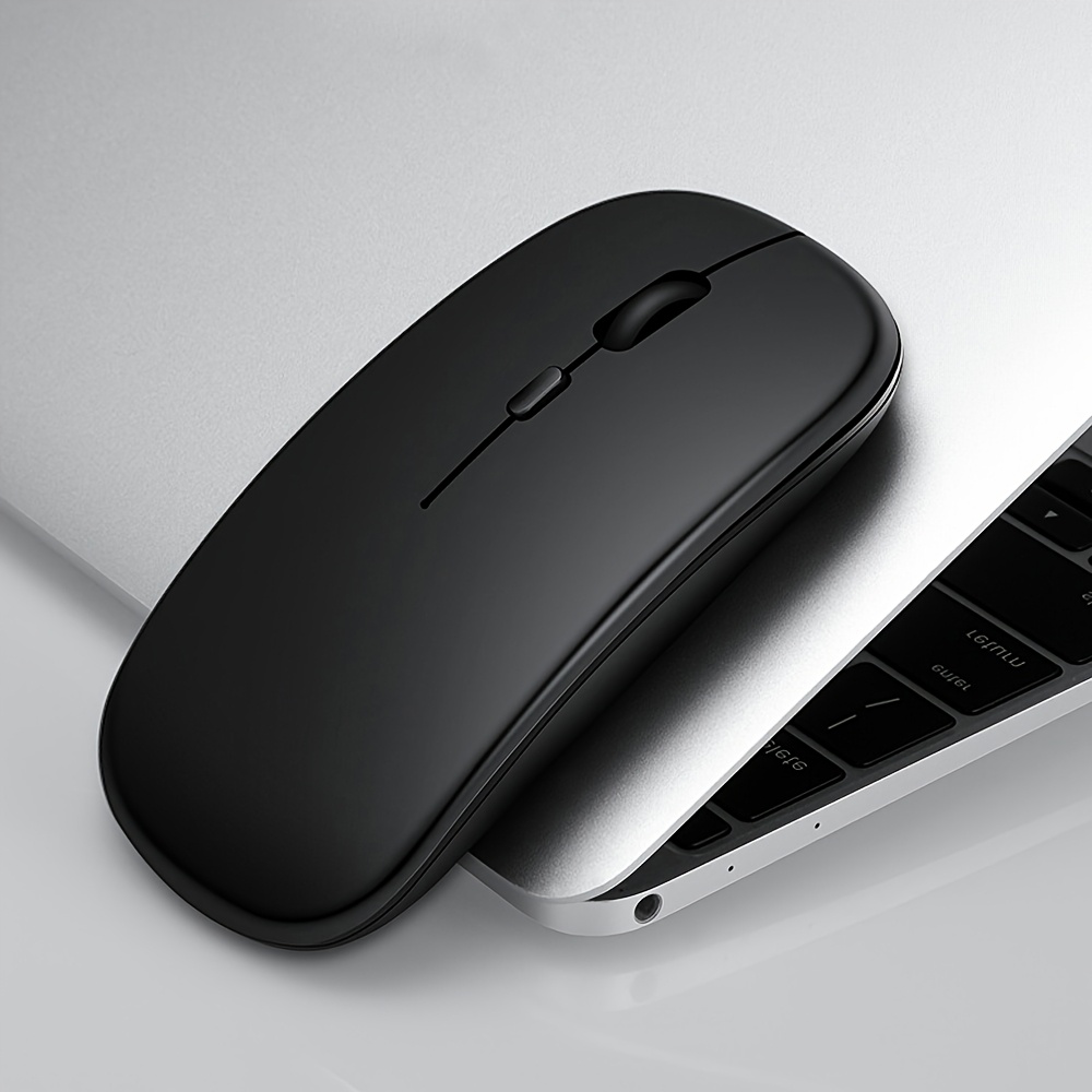 Mouse Sans Fil (Bt5.2/ 3.0 et USB 2.4G) Mode Double Portable Ergonomique avec Récepteur USB Compatible Macbook Pro/Air/Mac/iPad/Tablette/Pc/Bureau Noir