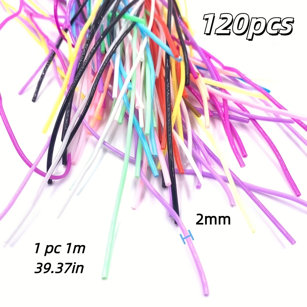 120pcs 1m Braided Ropes Colorful Pvc Plastic Handmade Diy Braided Ropes