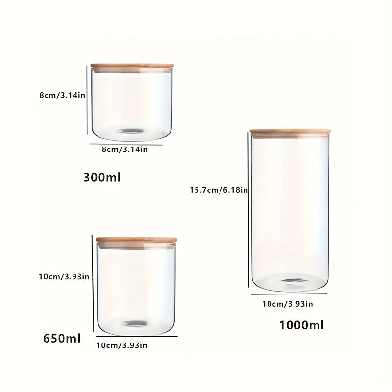 Personalized Dog Food Storage Glass Jar with Bamboo Lid