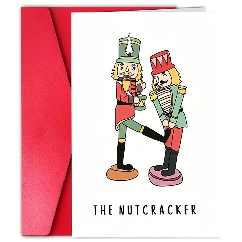 TEMU 1 carte de Noël CASSE-NOIX - Cartes de fêtes amusantes