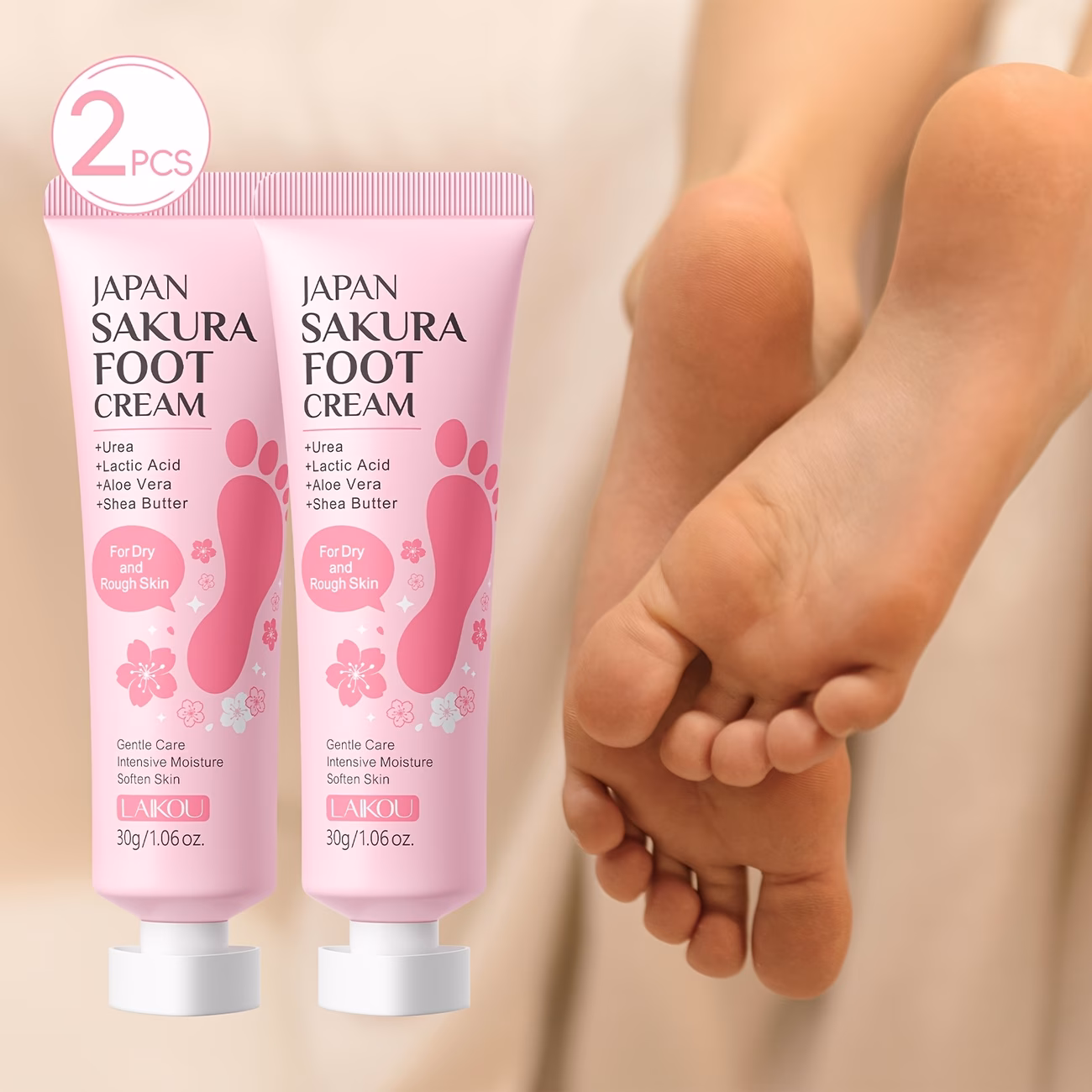 sakura cream 1 06oz 2 packs urea lactic acid aloe vera and shea butter mild on skin Product details 1