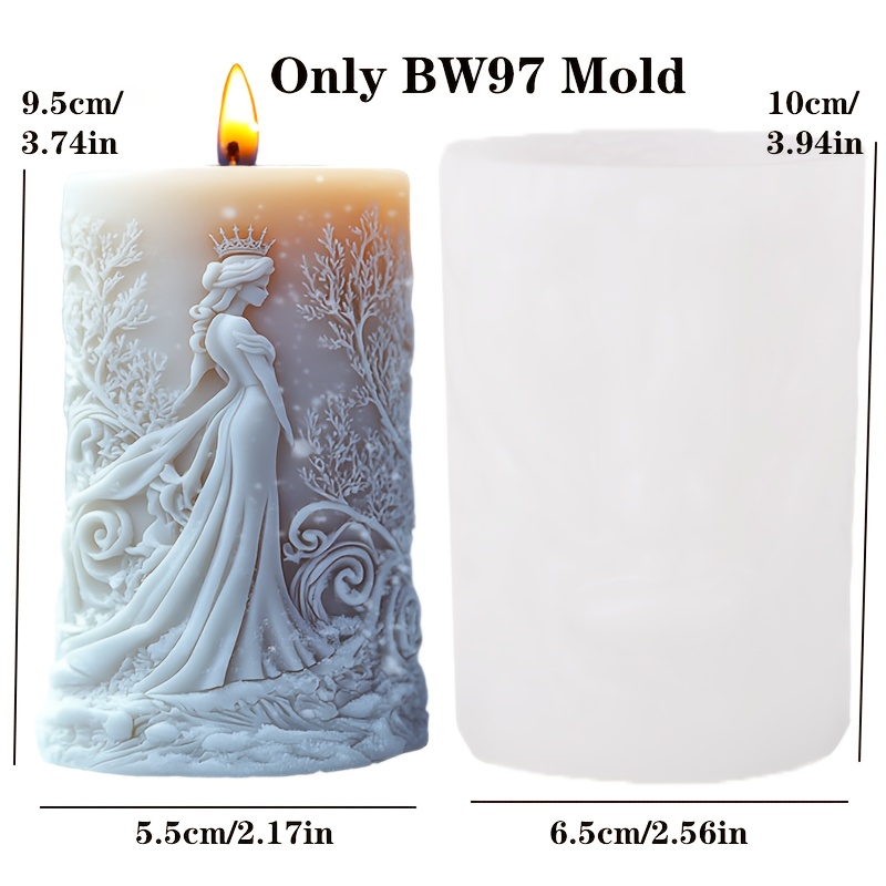Image of Cylinder Relief Aromatherapy Candle Silicone Mold Creative Girl Cylinder Resin Gypsum Clay Concrete Handmade Silicone Mold Home Decoration Festival Gift