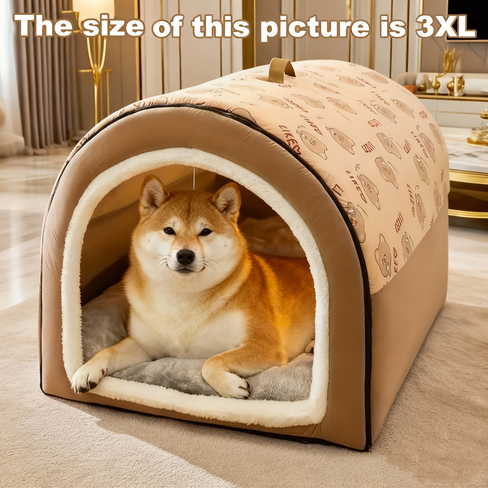 Groot Huisdierhuis, Extra Groot Ruimte, Zacht en Comfortabel, Multifunctioneel, Geschikt voor Alle Seizoenen