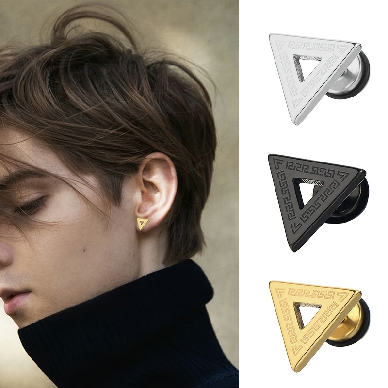 

Ensemble de 2 Paires de Boucles d'Oreilles Chic en de Triangle pour - Acier , Design Simple mais Sophistiqué, pour Tenue Décontractée