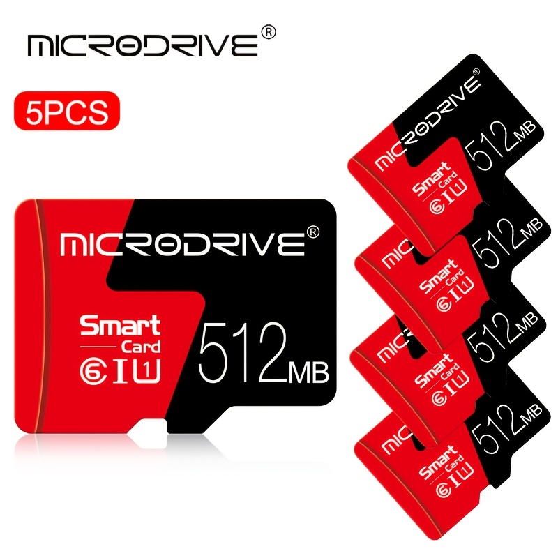 TEMU 5pcs Set, Microdrive Brand 128mb, 256mb, 512mb Low-capacity Mini Tf Memory Cards With Adapter, 5pcs For Classified Management And Multi-scene