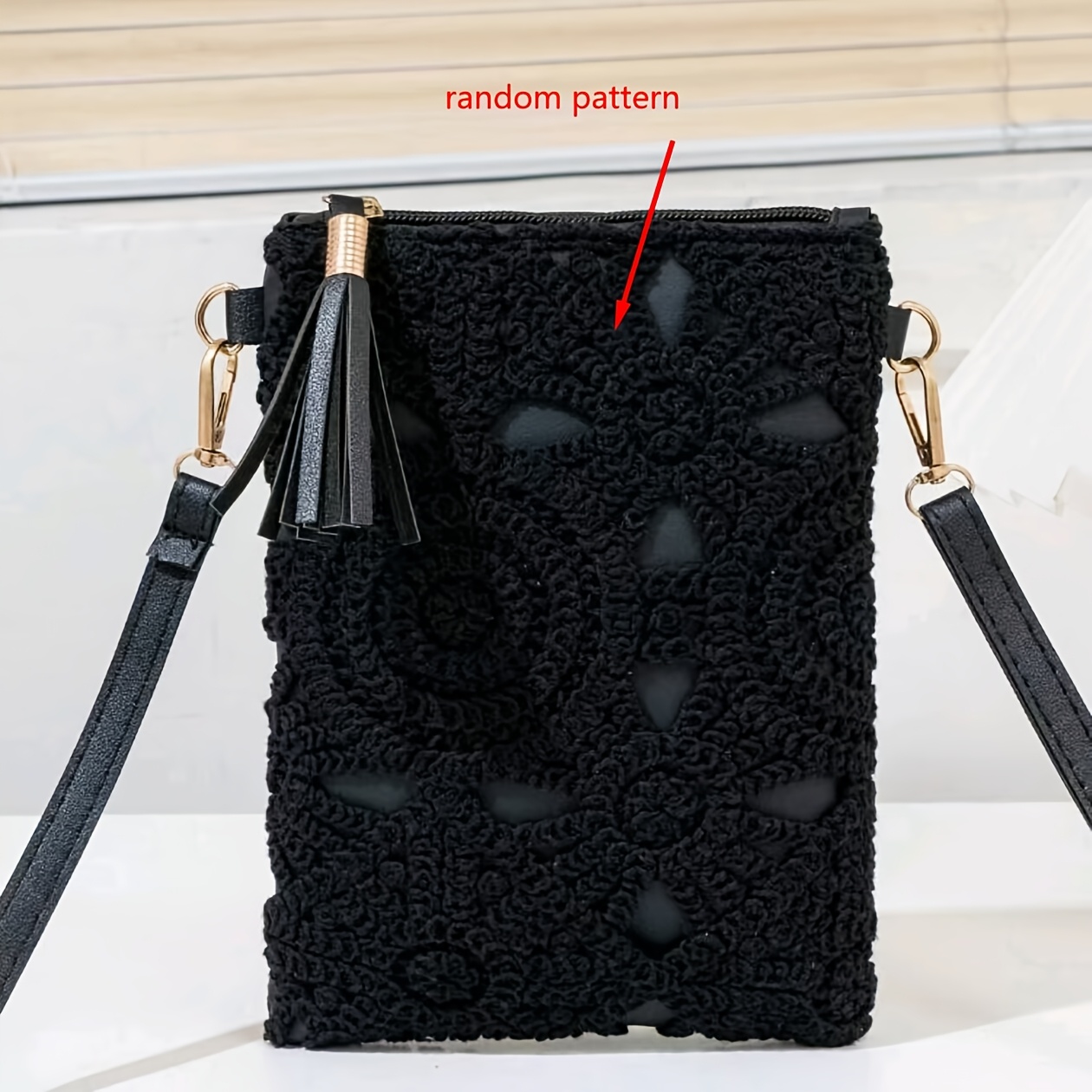 TEMU 2025 New Grass Woven Bag Hollow Crossbody Woven Bag Retro Casual Single Shoulder Women'