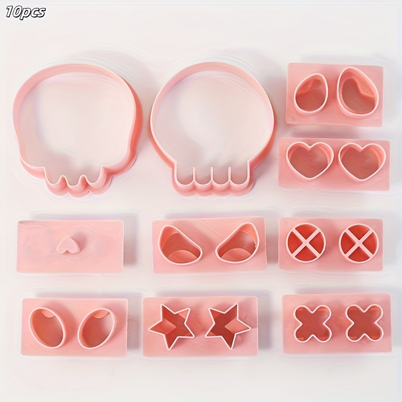 TEMU 10 Halloween Cookie Cutters Featuring Hollow Cartoon , Baking Tools For Cookie Shaping