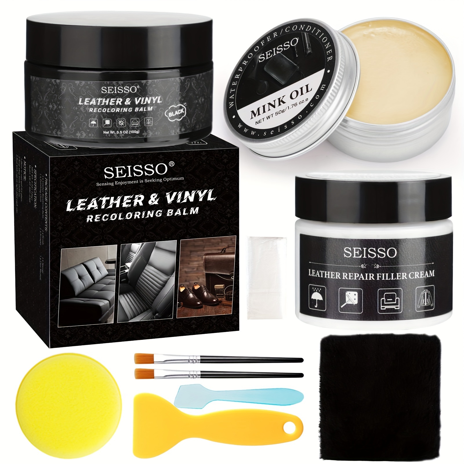leather recoloring balm sold on Temu United States