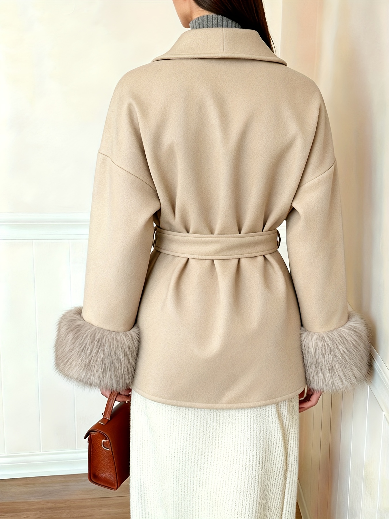womens fashion elegant furry sleeve coat autumn winter womens clothing Product details 27