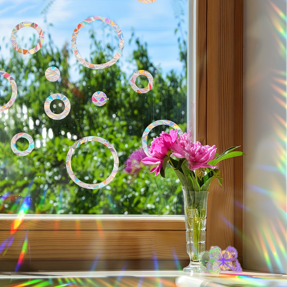 13pcs   circle window clings reusable non   prism decals for glass doors and windows   anti collision film   decor 16 22pcs window stickers details 11