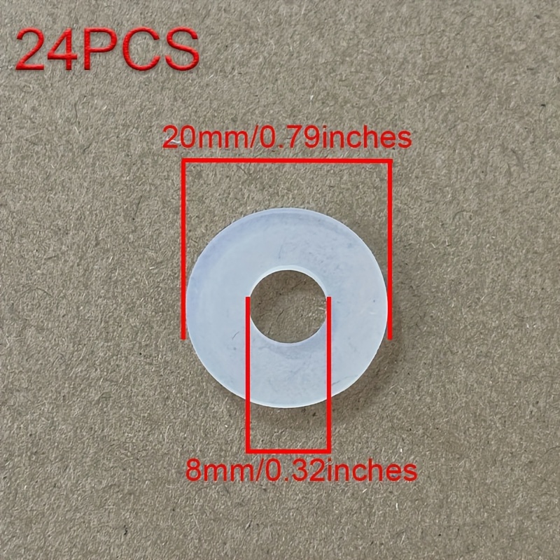 TEMU Weiße Silikondichtungen, 12/24 Stück Rohr Silikon Dichtungsplatten Heim Schraubringe Zubehör Pads Verdickte Innenplatten