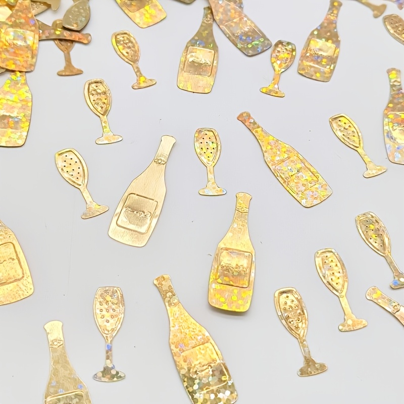 110pcs Per Pack Golden Glitter Confetti, Suitable For Bachelorette Parties, Beer Party Decorations, Birthday Parties, Anniversary Decorations, Ready-to-use