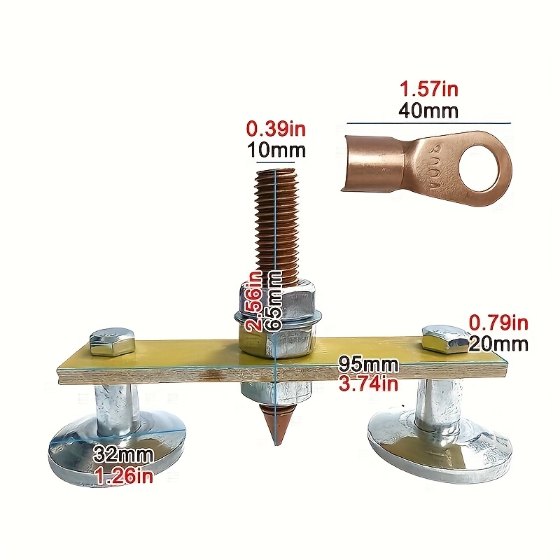 TEMU 1pc Stability Strong Magnetic Welding Support Stud Welding Magnet Head Tail Welding Stability Auto Bodywork Tools For Electric Welding Ground